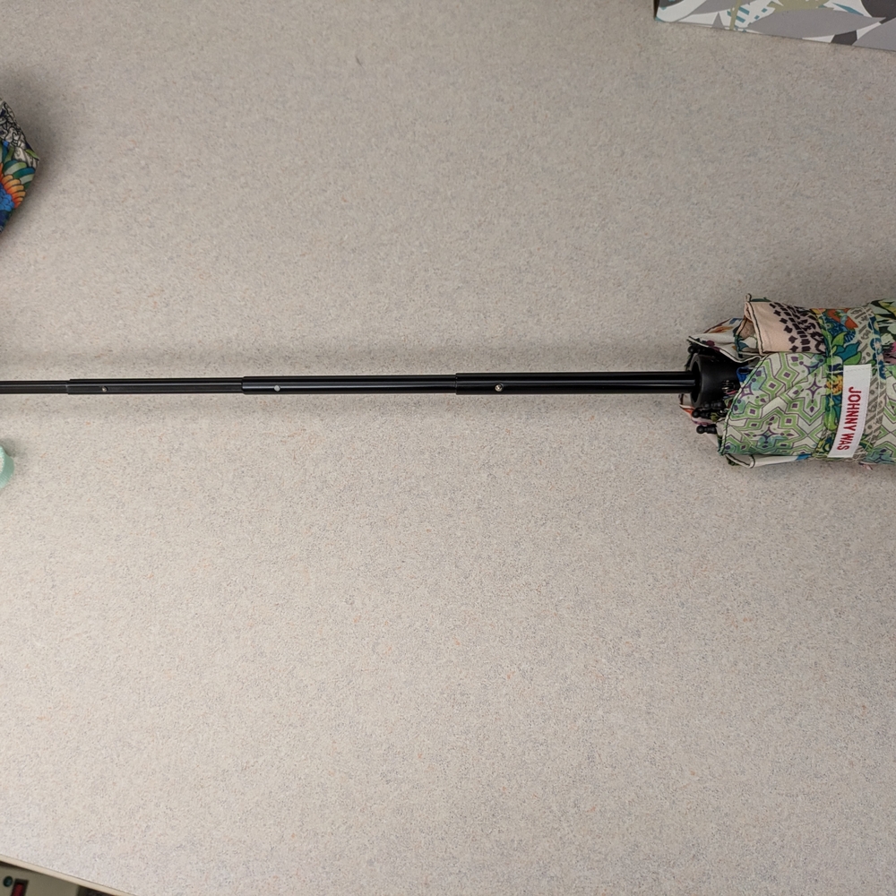 Johnny Was NWT Floral Patchwork UMBRELLA Hidden in a Teddy Bear Case with Clip! - Picture 8 of 11
